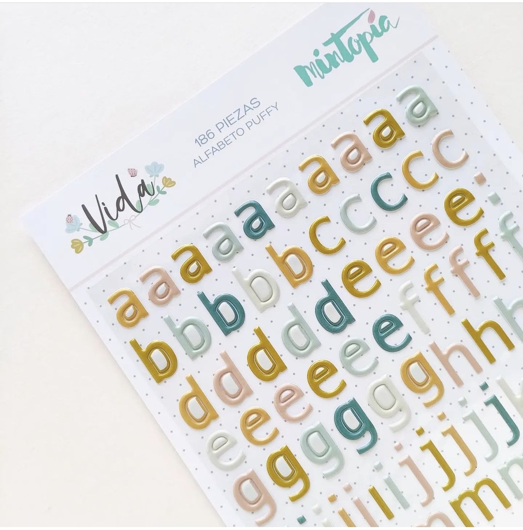 Alfabeto Puffy Vida Míntopia Studio