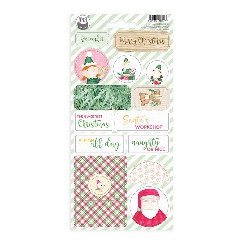 Chipboard Stickers Sheet 02 Santa's Workshop P13 Paper Products