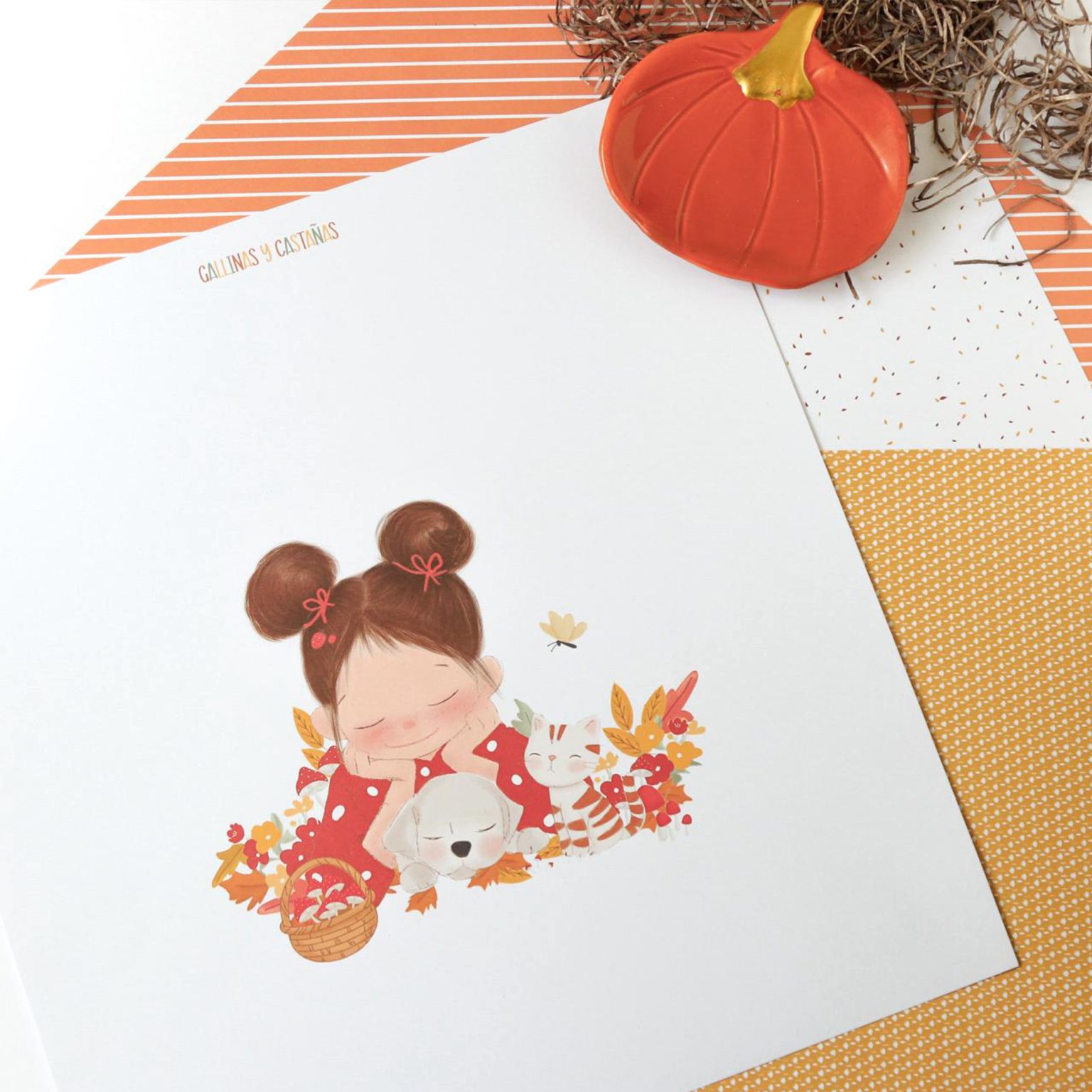 Bloco papéis 12"x12" Gallinas y Castañas Mariquilla Shop