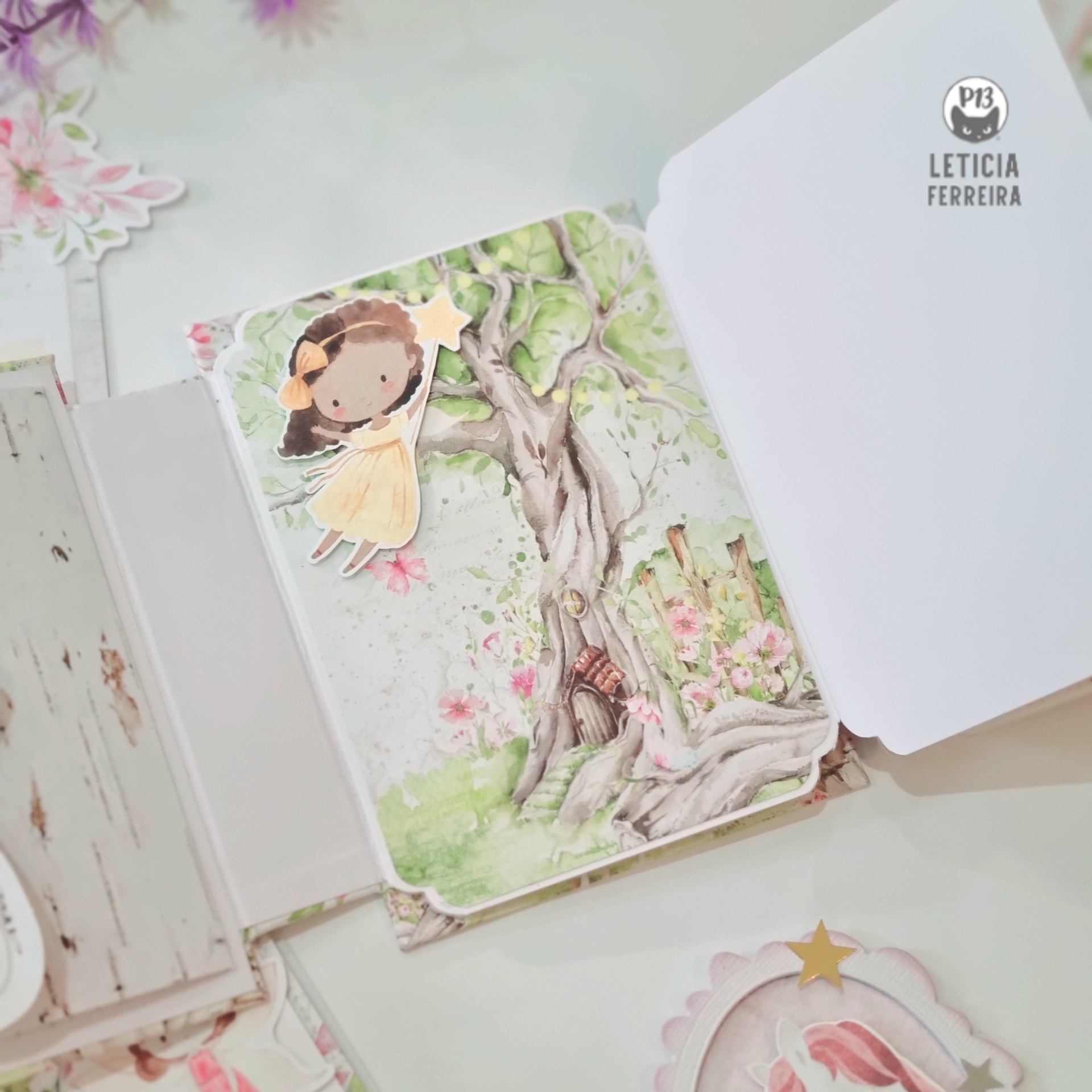 Conjunto Mini Álbum Pede Um Desejo & Postal Believe in Fairytales