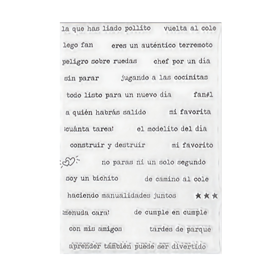 Carimbo Acrílico Frases Toodler - Baby M Va Al Cole by Lora Bailora