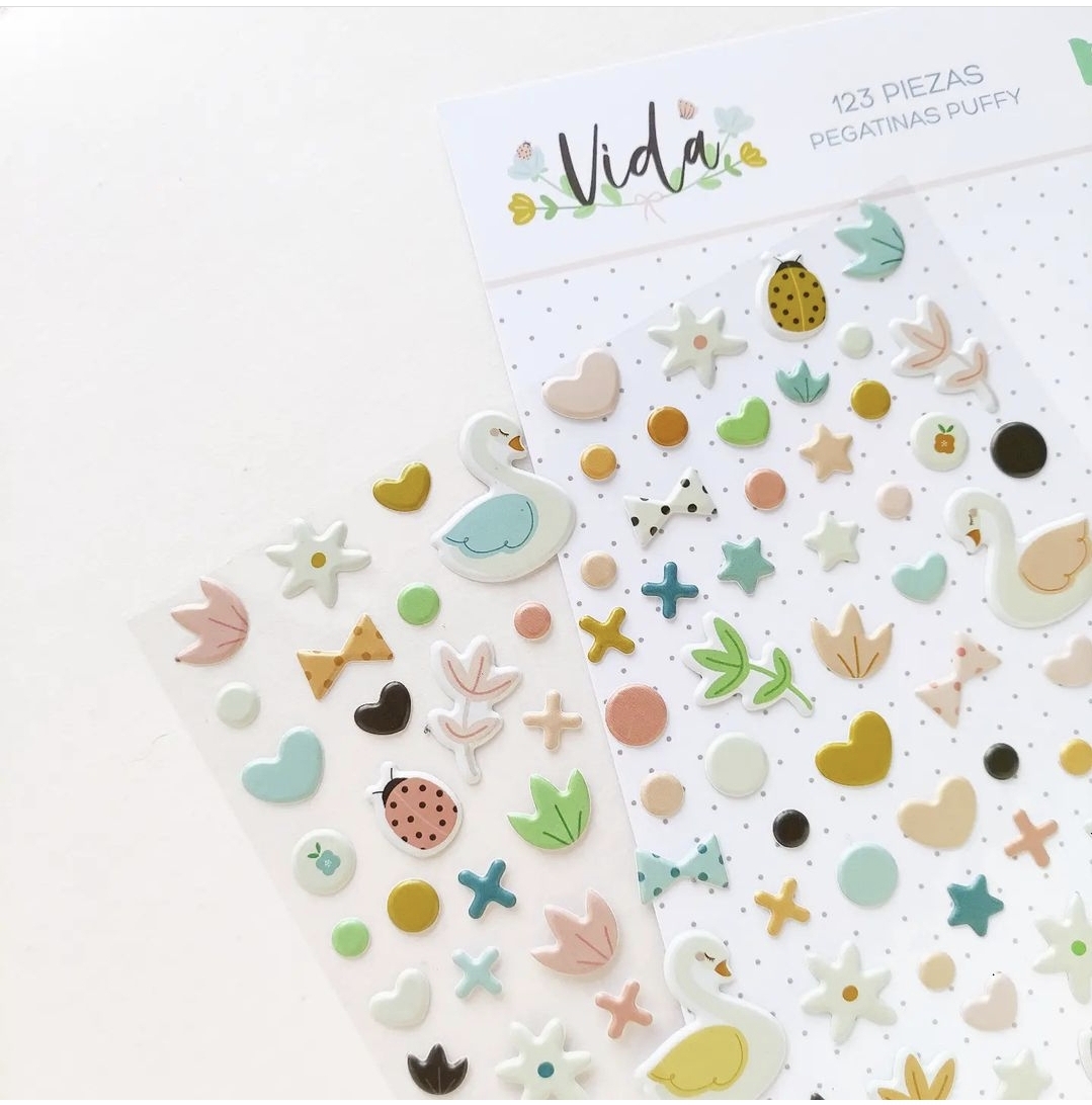 Autocolantes Básicas Puffy Vida Míntopia Studio