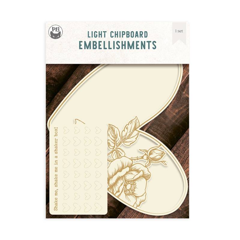 Shaker Coração Light Chipboard LOVE STORIES P13 PAPER PRODUCTS