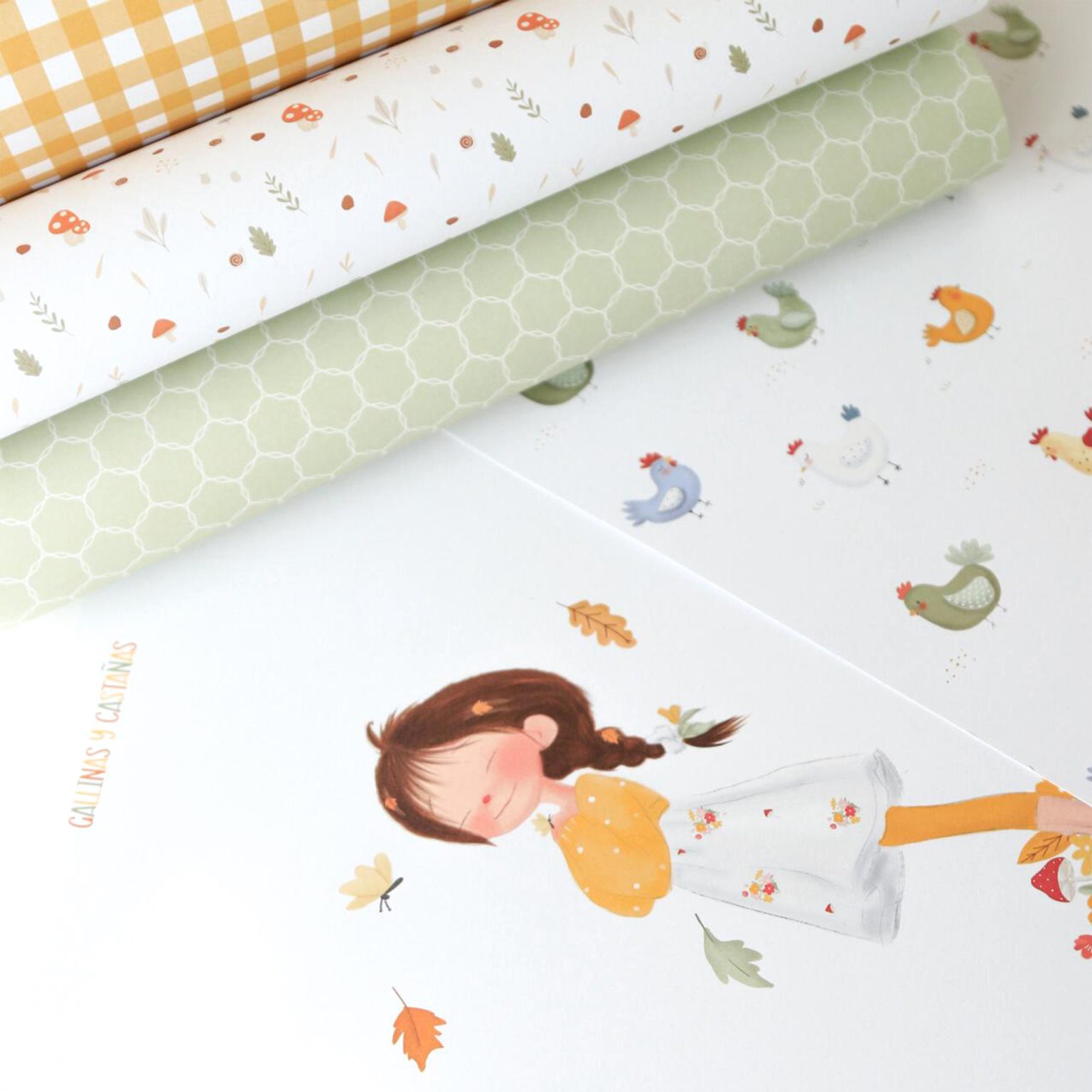 Bloco papéis 12"x12" Gallinas y Castañas Mariquilla Shop