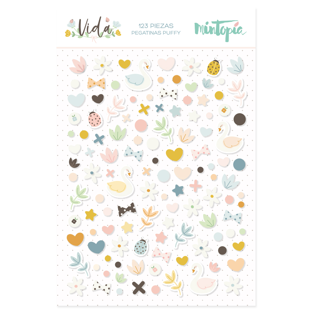 Autocolantes Básicas Puffy Vida Míntopia Studio