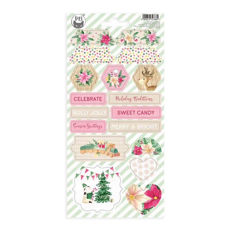 Chipboard Stickers Sheet 03 Santa's Workshop P13 Paper Products