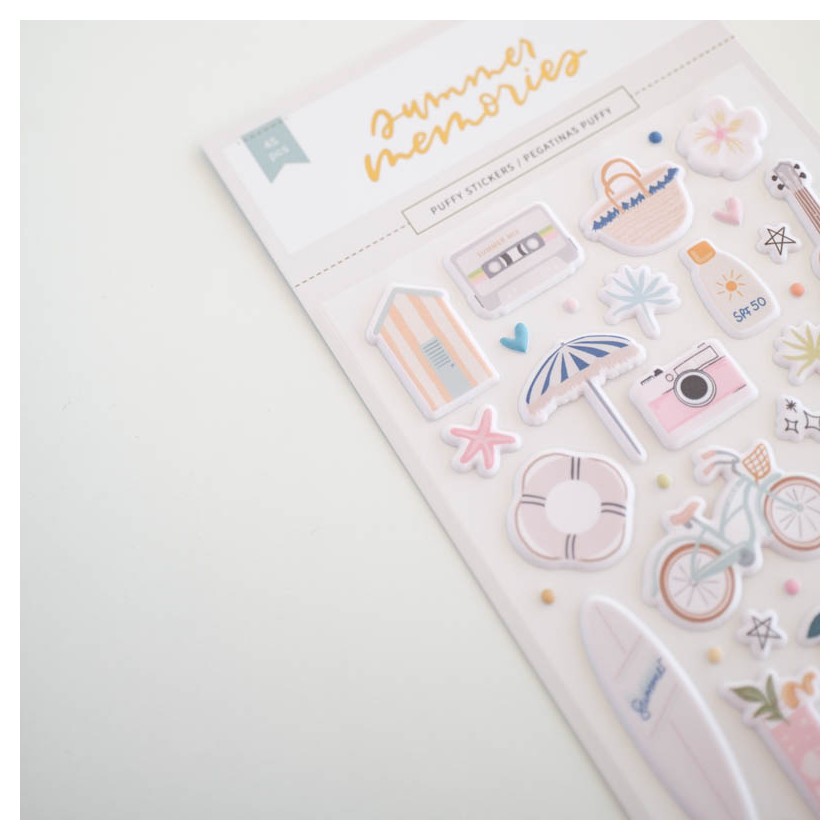 Puffy Stickers Ilustrações Summer Memories Lora Bailora