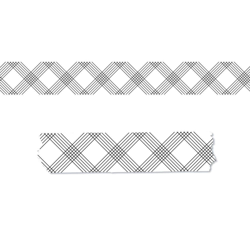 Washi Tape Raias Pretas e Brancas Aventura Mintopia