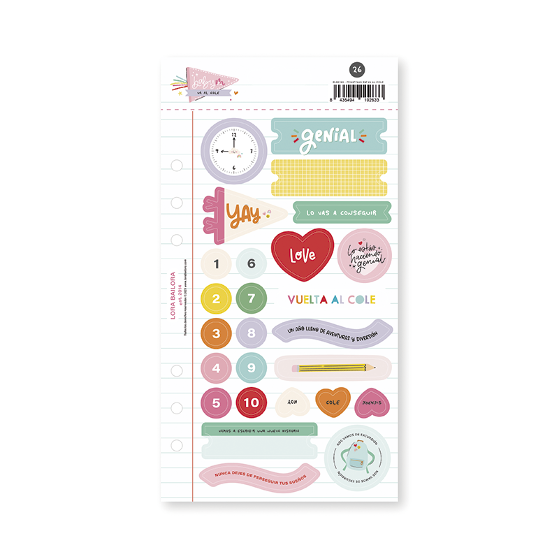 Autocolantes Baby M Va Al Cole by Lora Bailora