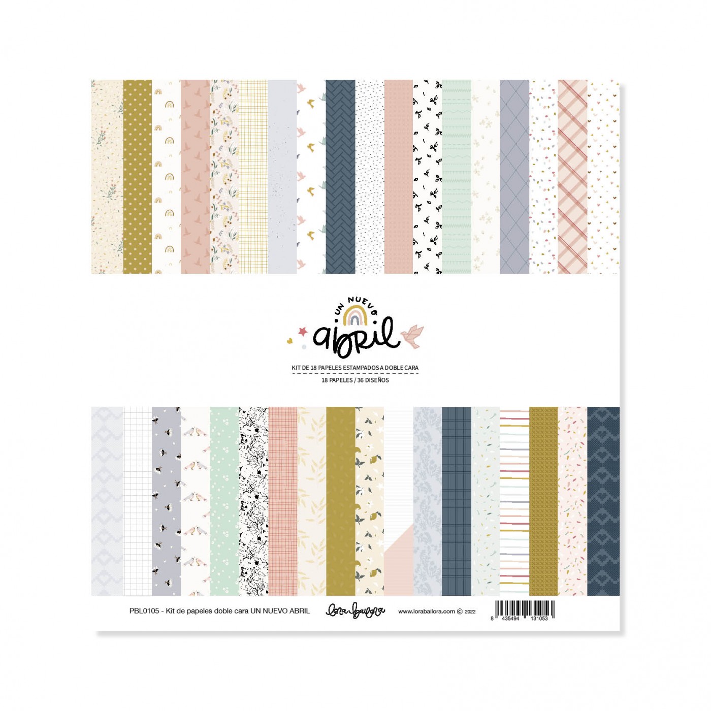 Kit Papéis 12" Dupla Face Un Nuevo Abril Lora Bailora