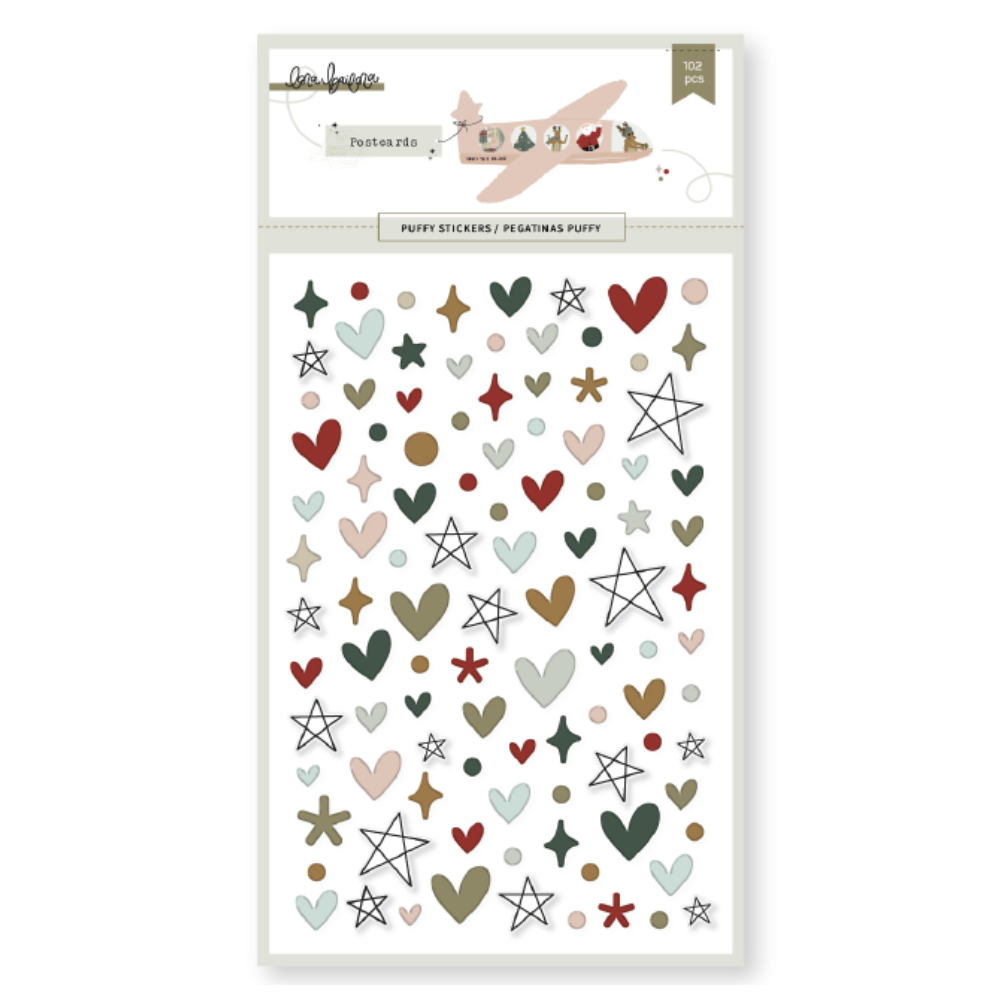 Stickers Puffy Formas • Postcards Lora Bailora