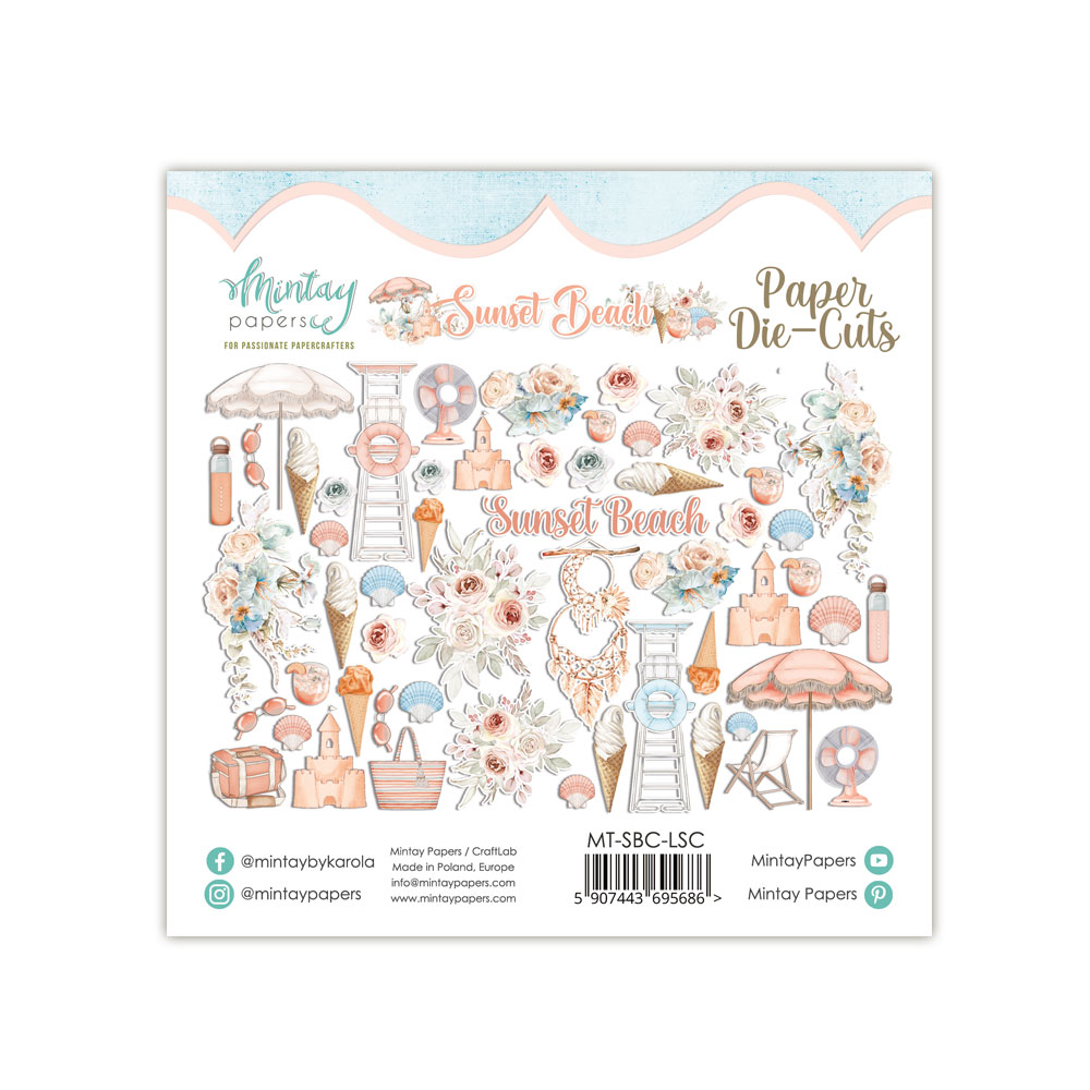 Die Cuts Sunset Beach Mintay Papers