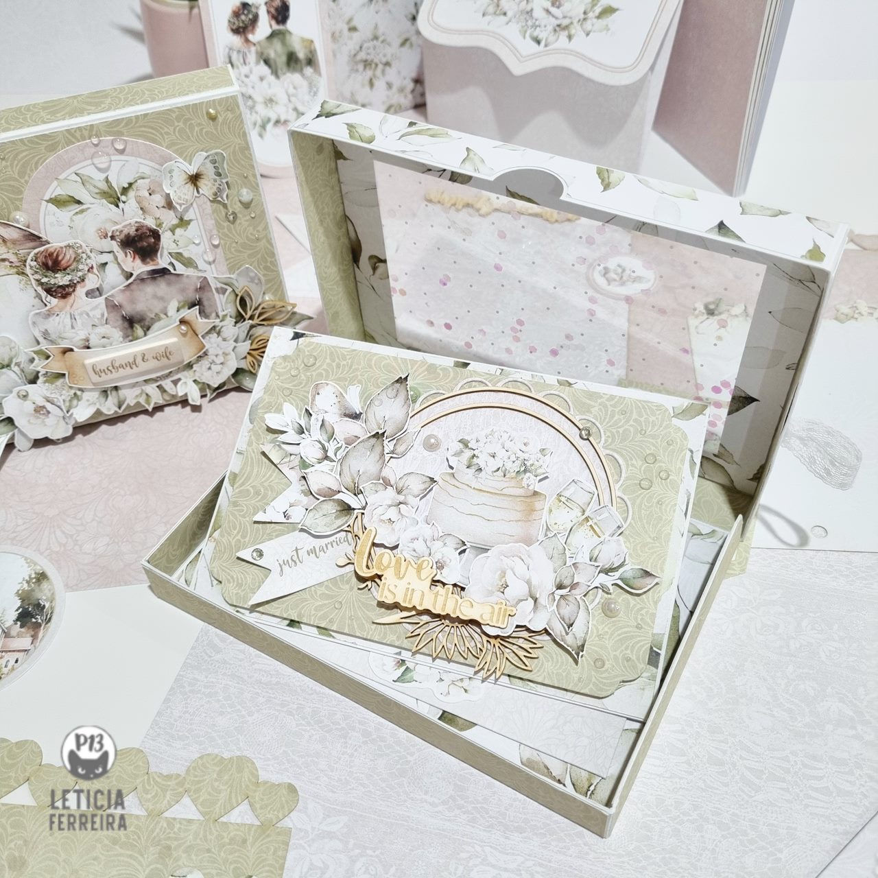 Caixa Envelope e Postal Prenda Casamento