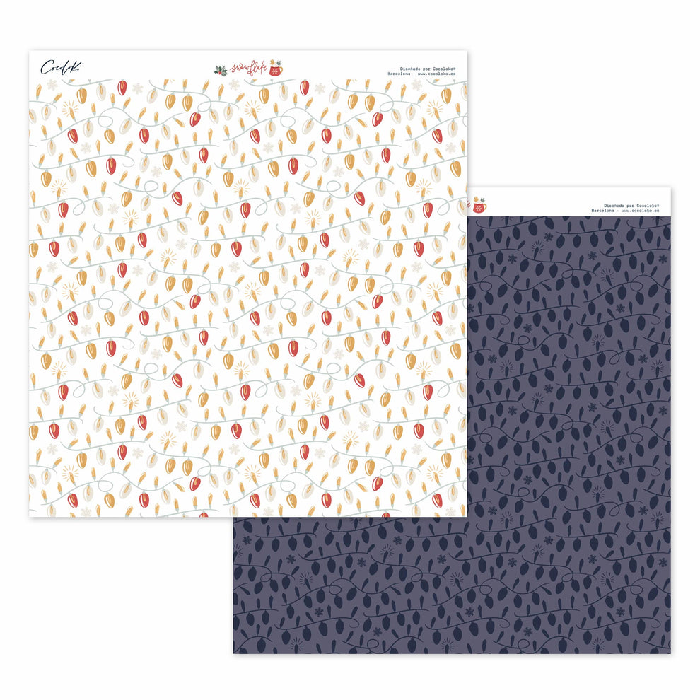 Bloco 24 papéis 12"×12" Snowflake Cocoloko