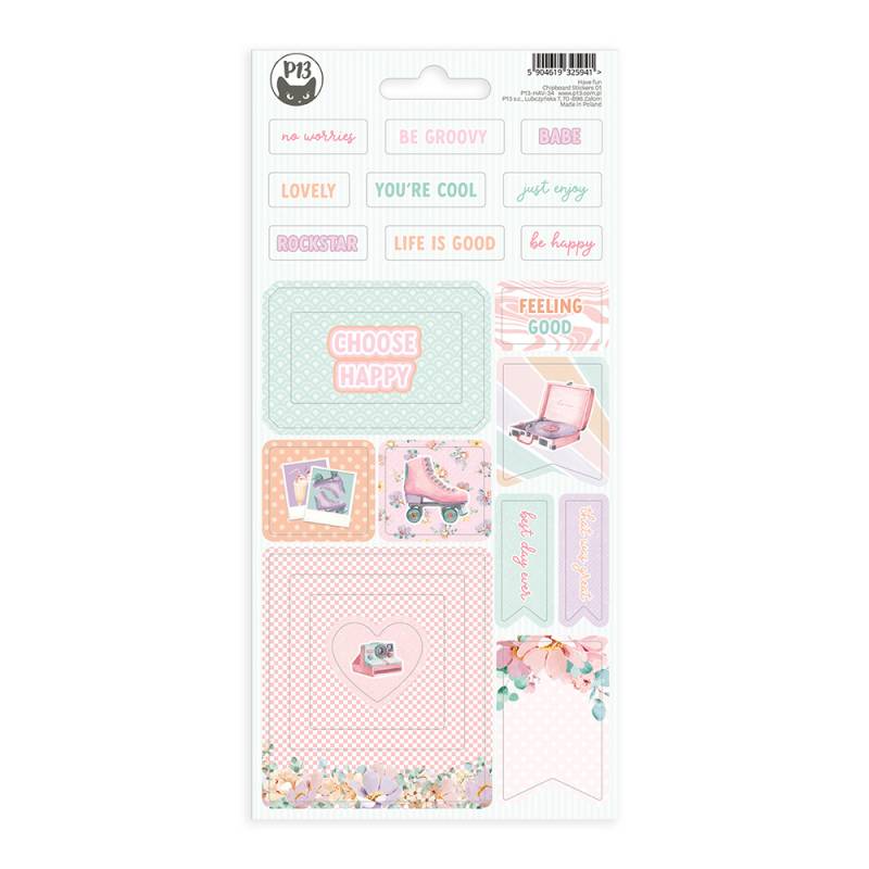 Chipboard Stickers Sheet 01 Have Fun P13 Paper Products