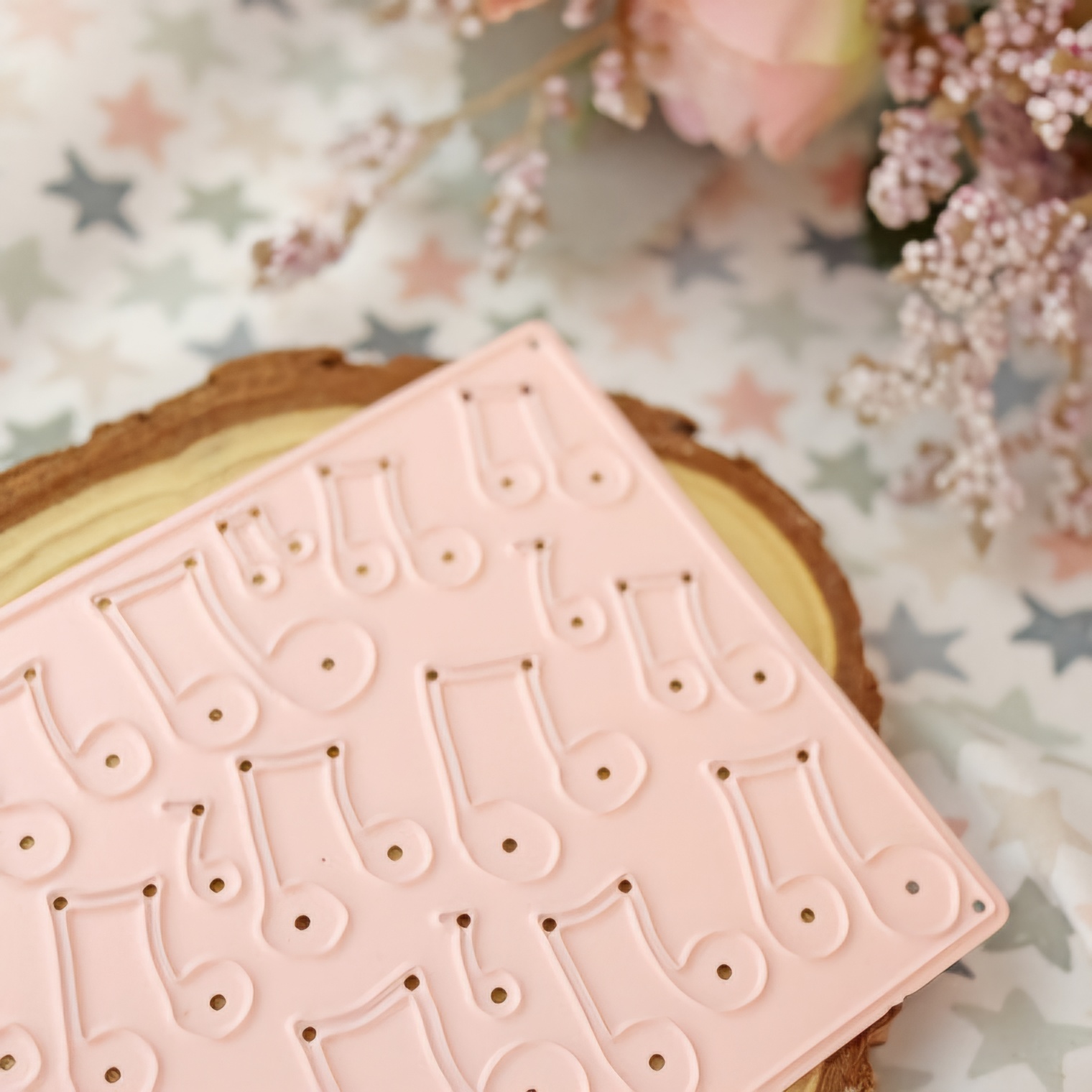 Tapete de silicone rosa para fazer pirulitos