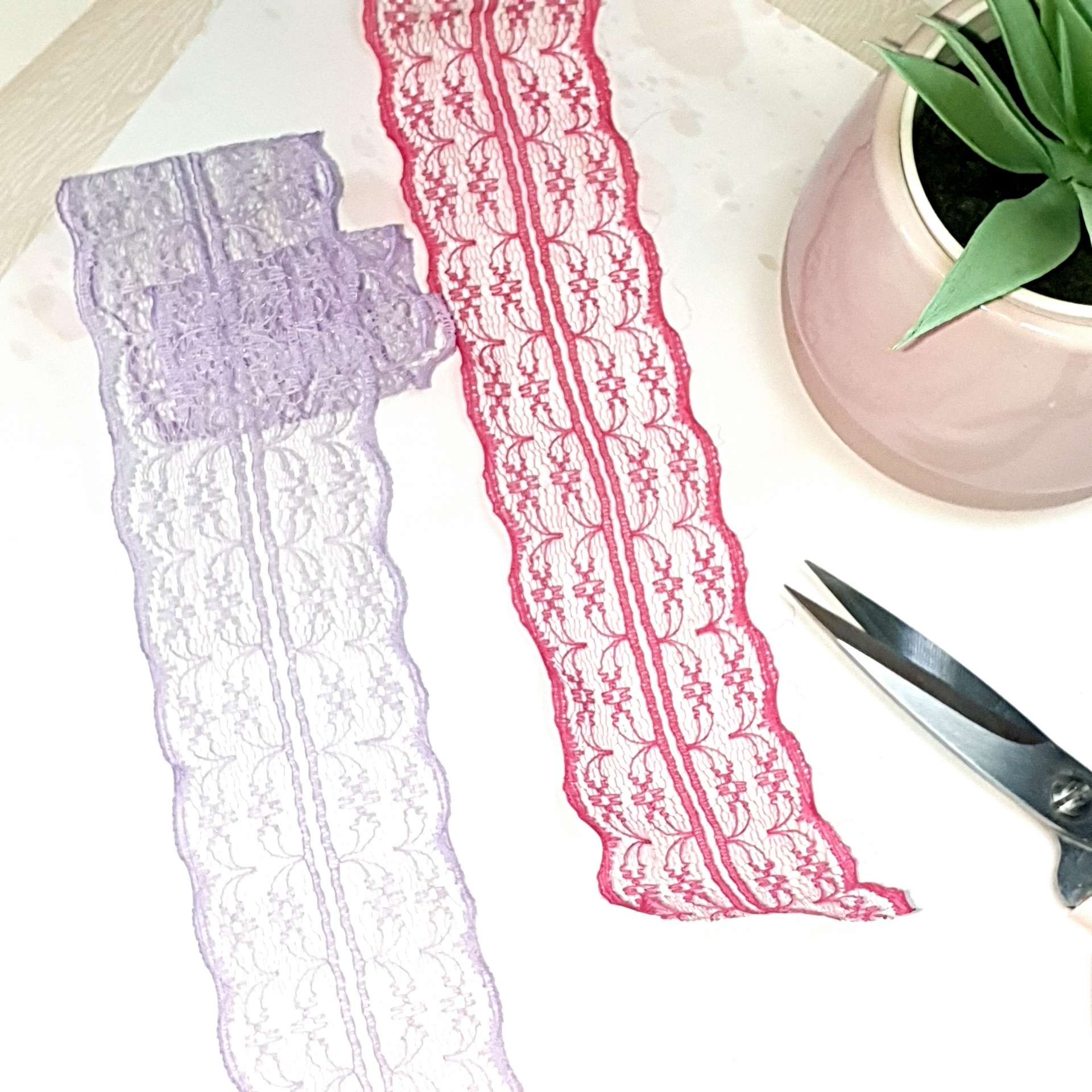 Fita Lace Lilas e Fucsia 2mt x 4 cm
