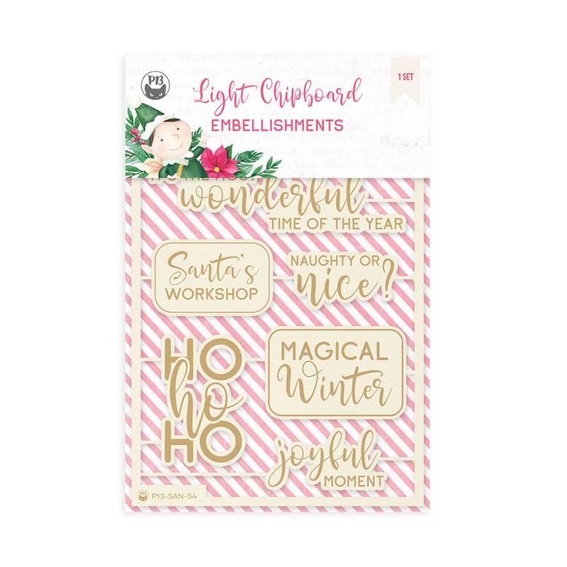 Chipboard Frases EN Santa's Workshop P13 Paper Products