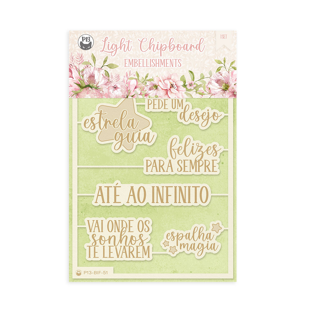 PORTUGUÊS Chipboard Frases Estrela Guia by Letícia Ferreira