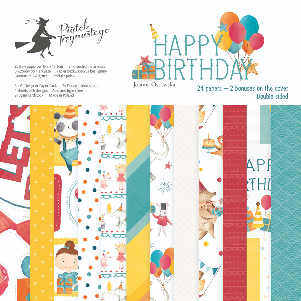 Bloco 6"×6" Happy Birthday P13 Paper Products