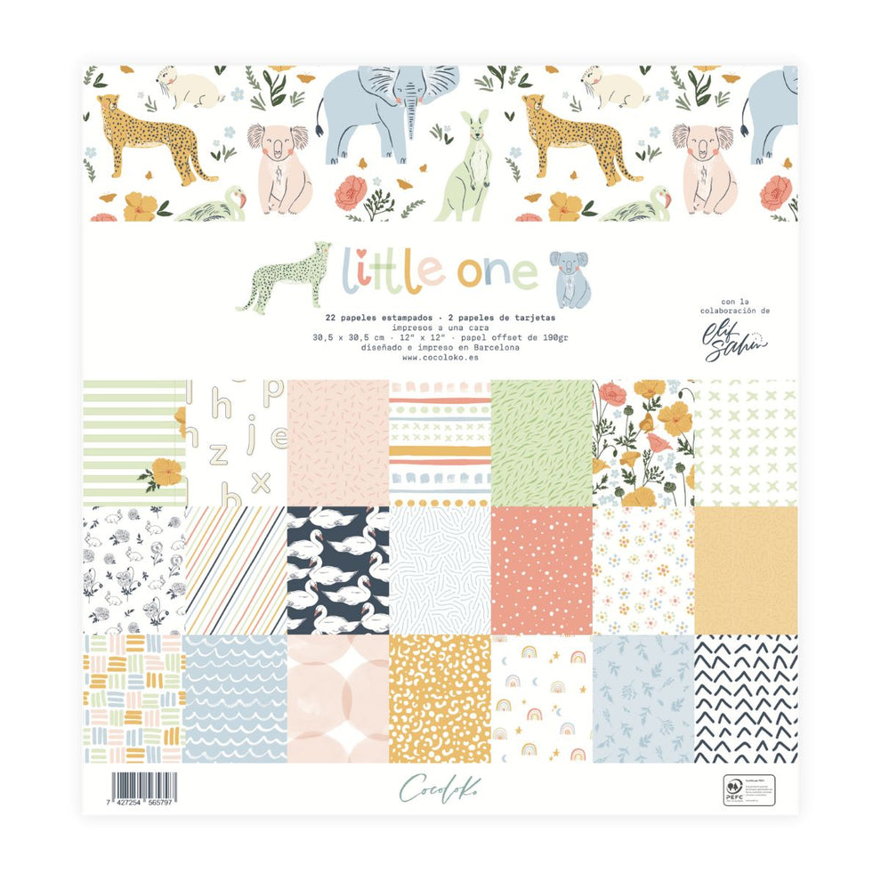 Bloco 24 papéis 12"×12" Little One Cocoloko