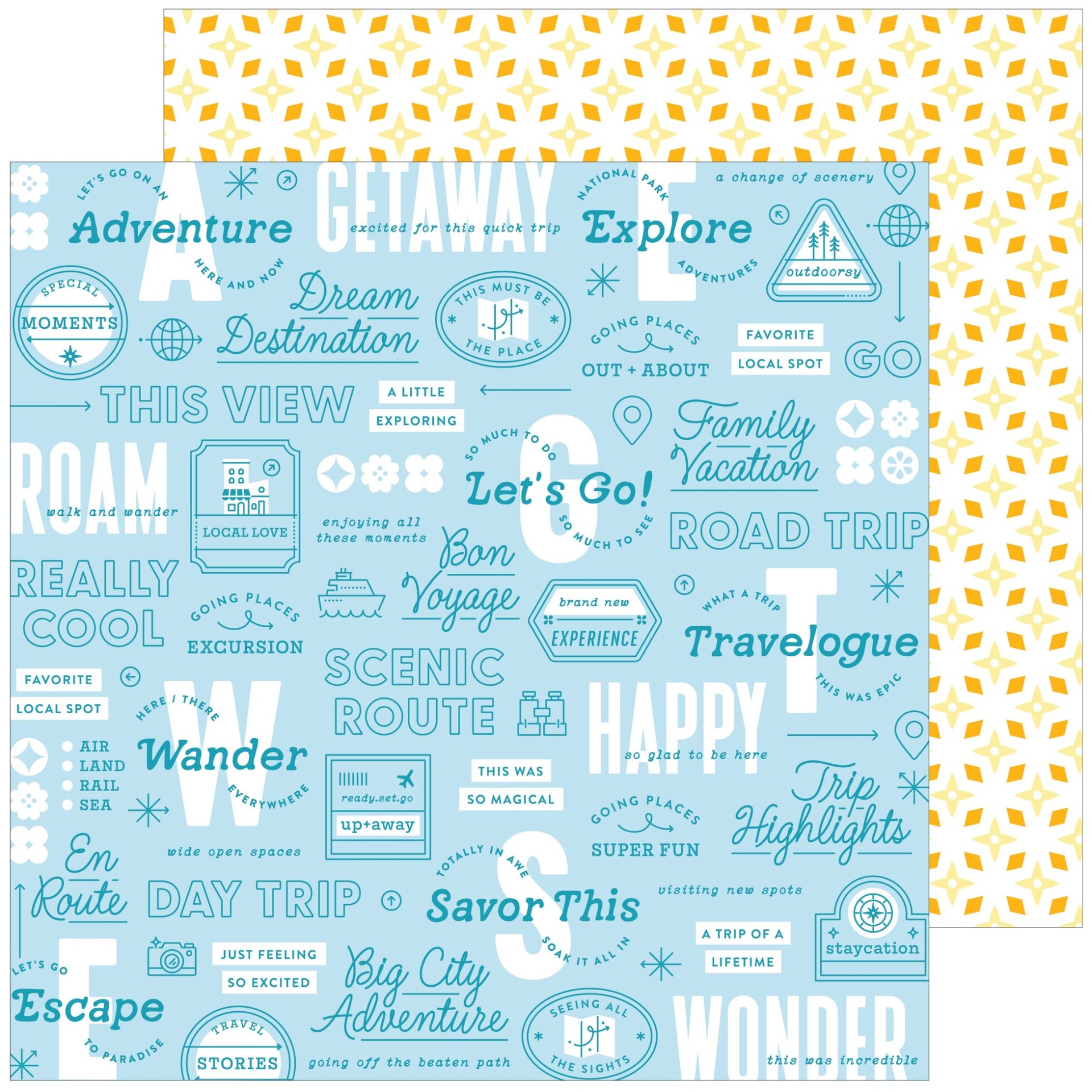 Stack Papéis 12"×12" TOURIST MODE Pinkfresh Studio