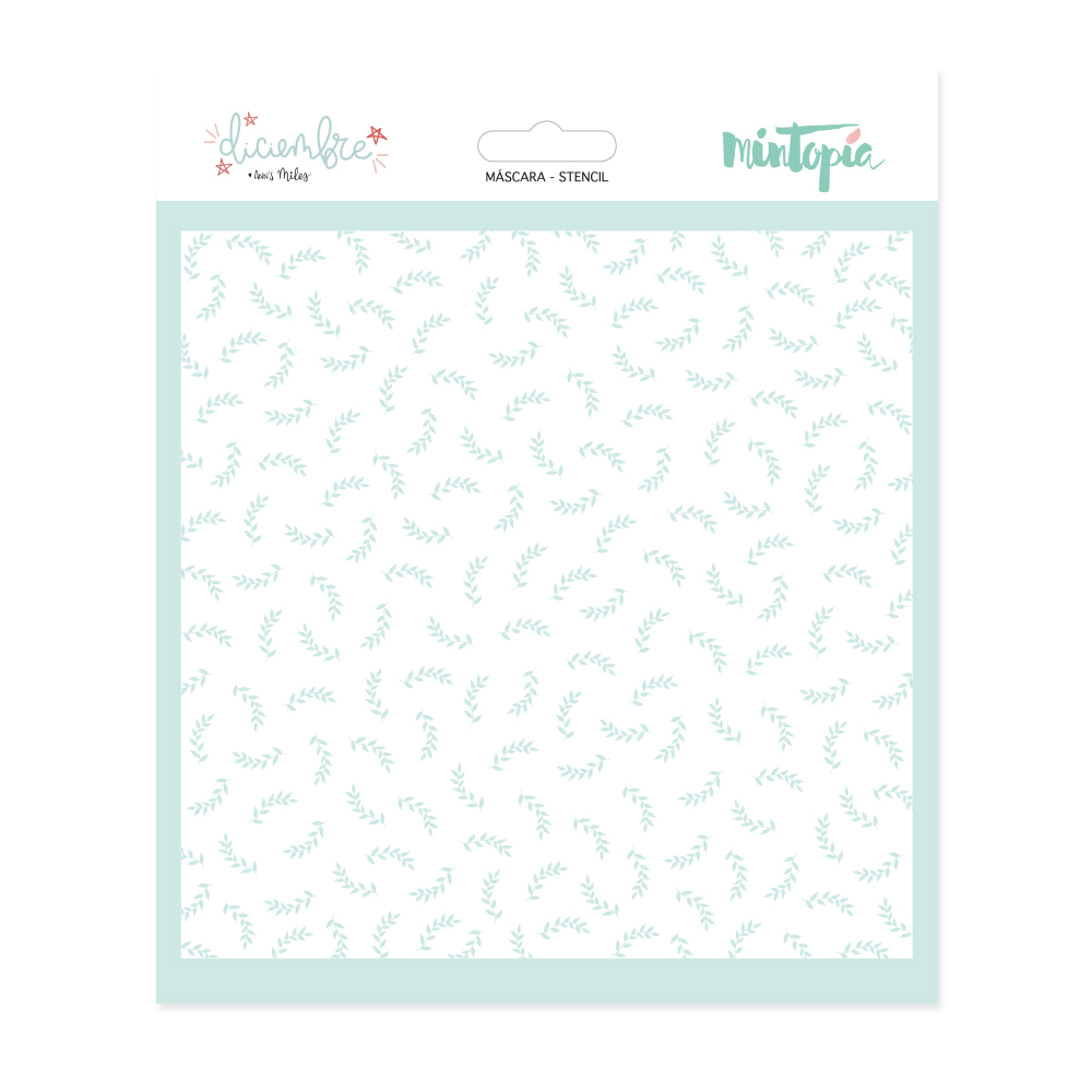 Stencil Ramas Diciembre Mintopia