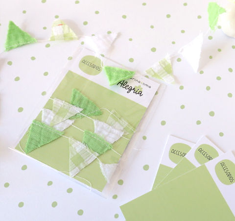 Bandeirola Tecido Verde Alegria Mandarina Lima