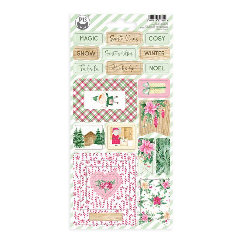Chipboard Stickers Sheet 01 Santa's Workshop P13 Paper Products