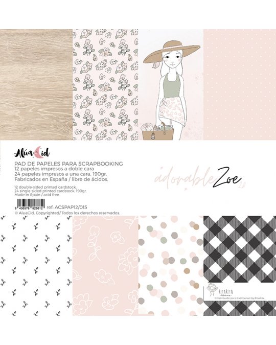 Bloco Papéis 12" Adorable Zoe 2,0 Alua Cid