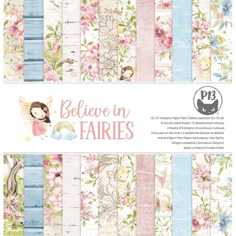 Bloco 12"x12" Believe in Fairies P13 Paper Products