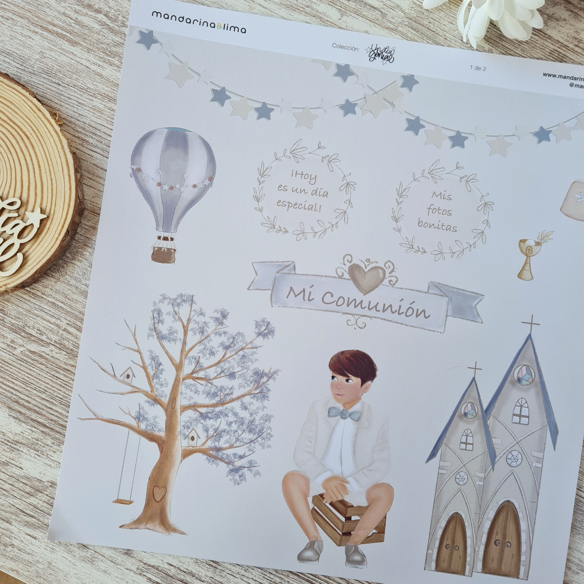 Pack 2 Papéis Ilustrações Recortavéis IGREJA Un Dia Genial Mandarina & Lima