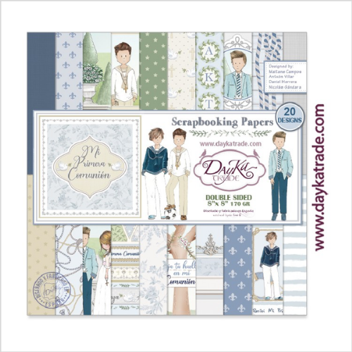 Bloco papéis 8x8 MI PRIMERA COMUNION NIÑO, Dayka Trade