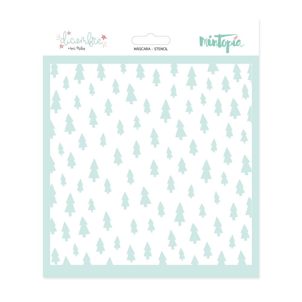 Stencil Árvores Diciembre Mintopia