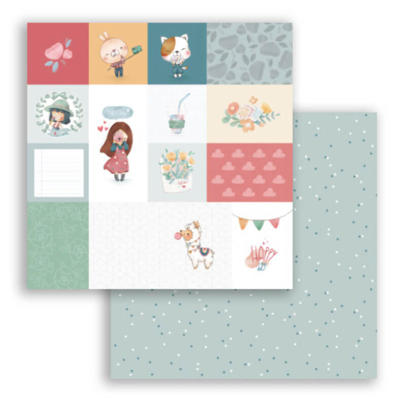 Stack papéis 12" dupla face | Chibi, Paraes
