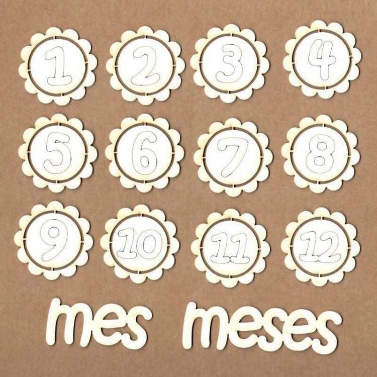 Chipboard Meses bebé Kora Projects