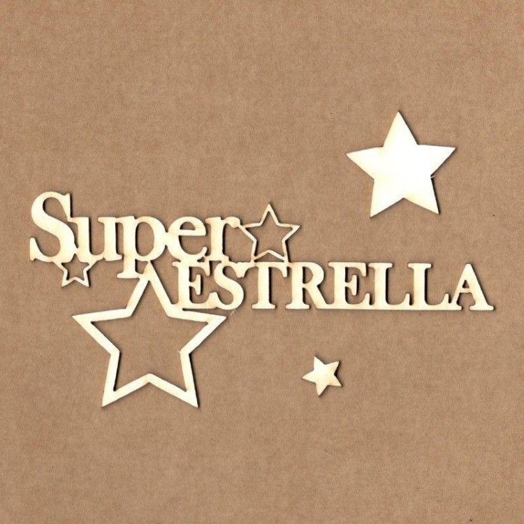 Chipboard Palavra SUPER ESTRELLA Kora Projects
