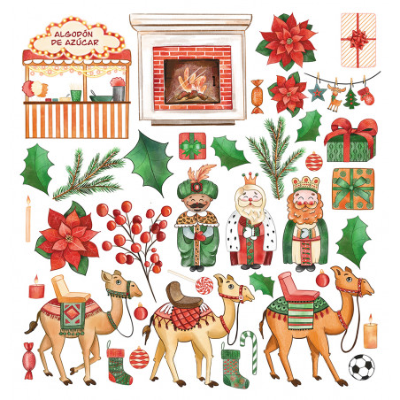 Kit Papéis + Die Cuts + Extras Coleção Reyes Magos Kora Projects