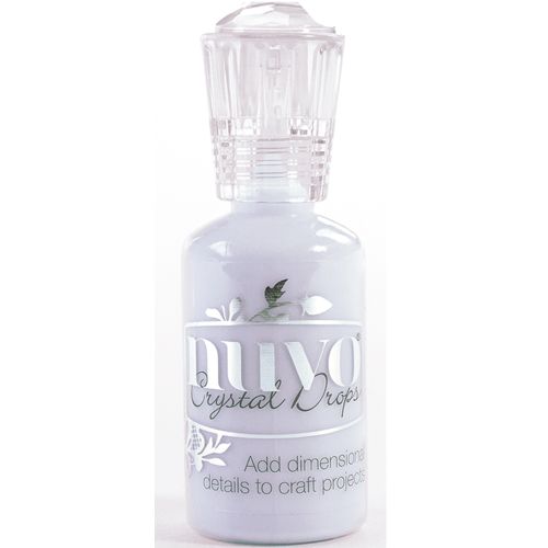 Frasco pequeno Nuvo Crystal Drops branco com tampa transparente