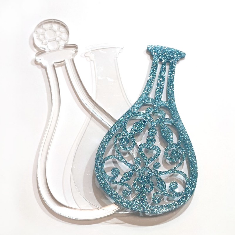 Shaker Frasco Mágico Metacrilato Glitter Azul | Kora Projects