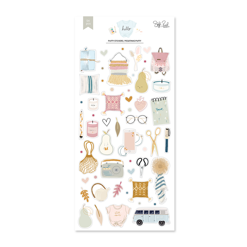 Puffy Stickers Ilustrações Hello Lora Bailora