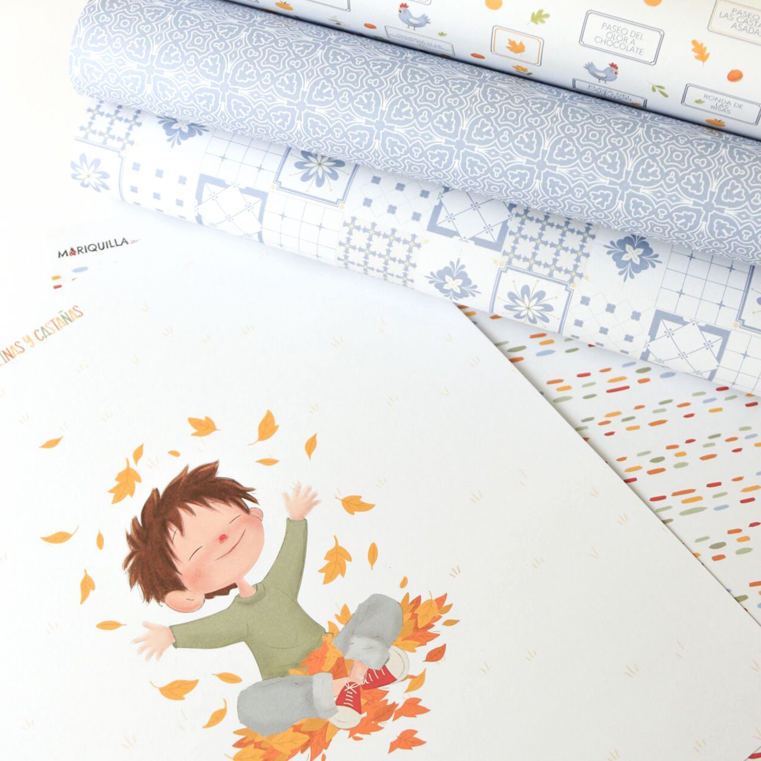 Bloco papéis 12"x12" Gallinas y Castañas Mariquilla Shop