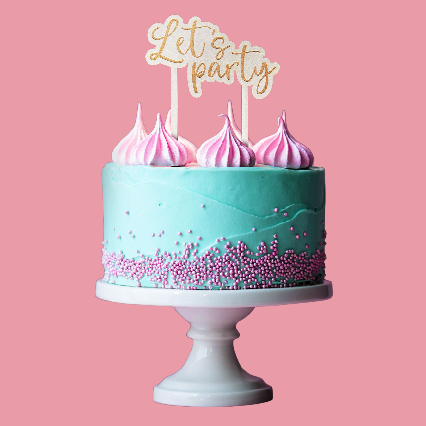 Cake Topper Let's Party