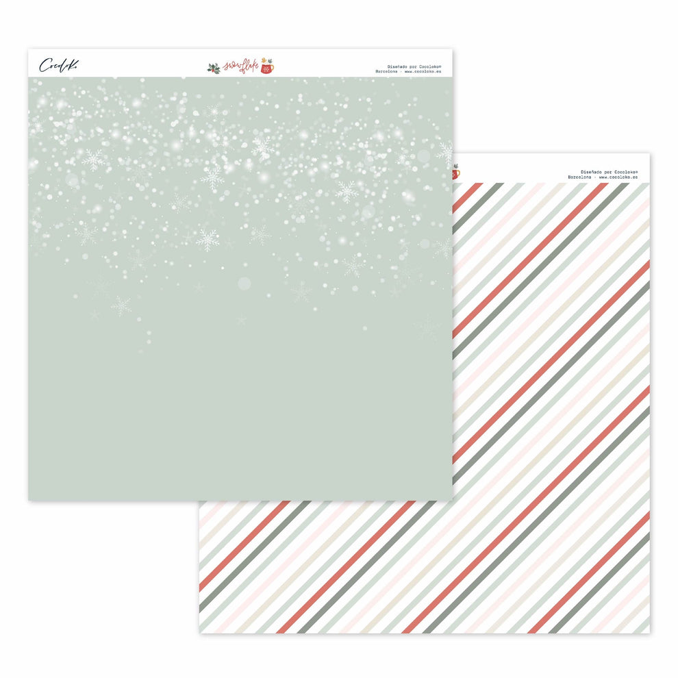 Bloco 24 papéis 12"×12" Snowflake Cocoloko