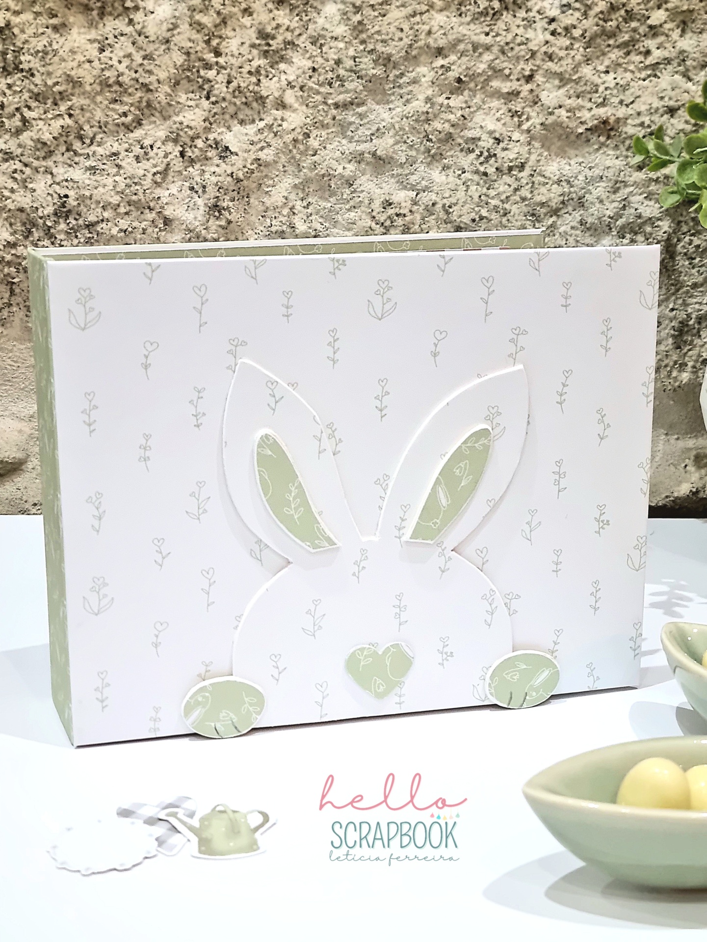 Álbum Fotos Scrapbook Coelho Verde