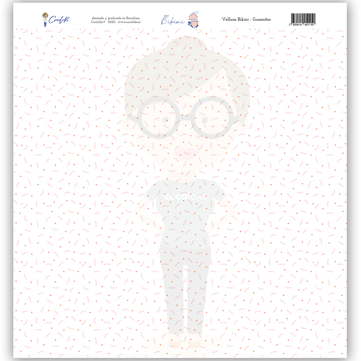 Papel Vegetal 12x12" 'GUSANITOS' | BIKINI, Cocoloko