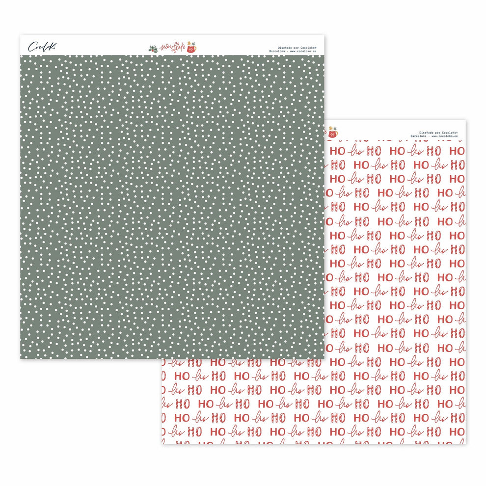 Bloco 24 papéis 12"×12" Snowflake Cocoloko