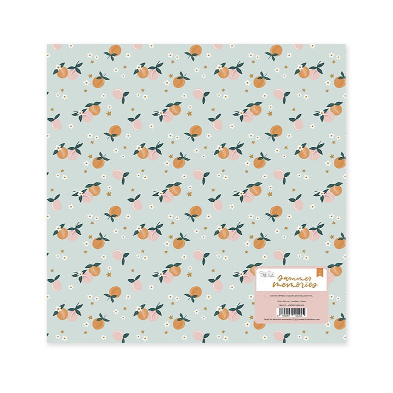 Acetato Foil Pêssegos Summer Memories Lora Bailora