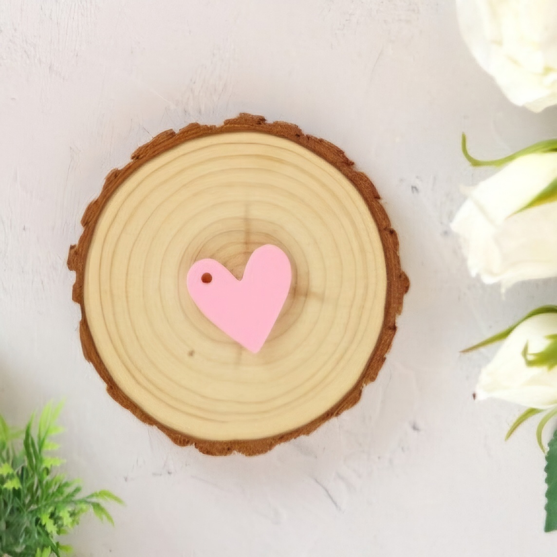 Coração Rosa acrílico