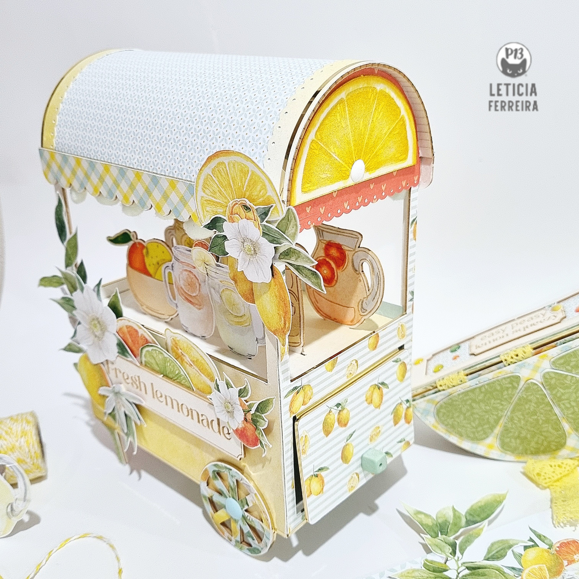 Carrinho Limonada com Mini Álbum Fotos Forma Limão